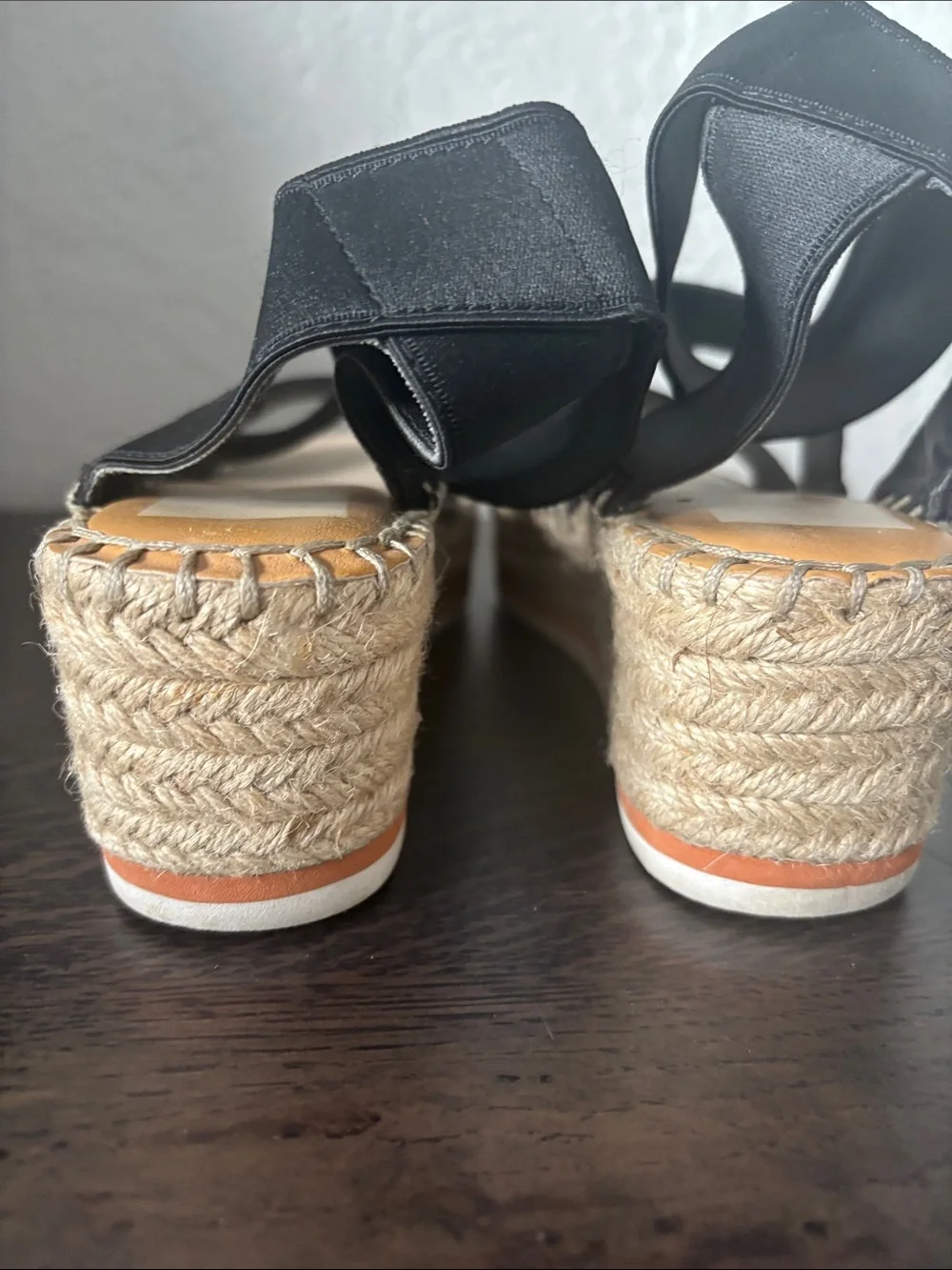 Dolce Vita Lury Espadrille Wedge Black Elastic Strap Sandals 9M